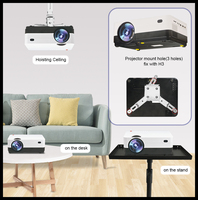 Projecteur portable Ruiying FH3 pour cinéma maison et divertissement familial avec mise au point manuelle pour téléphones mobiles