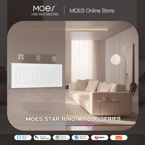 Nouvelle série MOES Star Ring, interrupteur à bouton-poussoir intelligent Tuya ZigBee3.0, design tactile intégré avec logo en relief, interrupteur de scène - Product Image 3