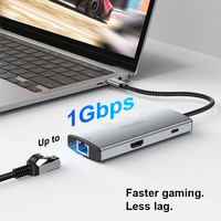 6 en 1 Usb Hub Docking Spliter PD 100W 10Gbps 4K 60Hz Usb C Hub multifunción para MacBook Pro/Air