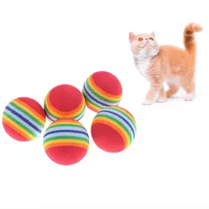 Gökkuşağı topu kabarık topu interactive interaktif oyuncak diş temizleme bite dayanıklı oyuncak topu kendini hi kedi oyuncak