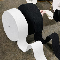 Bande élastique tissée sur mesure 30 mm x 10 m noir et blanc, utilisée pour la couture de pantalons avec bords roulés et ceintures