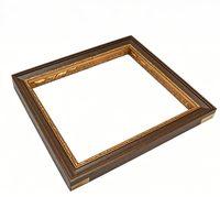 Moldura de Madera Maciza con Relieve Dorado para Café, Tiras de Pino de 25x40mm para Decoración Clásica de Galerías de Pintura al Óleo