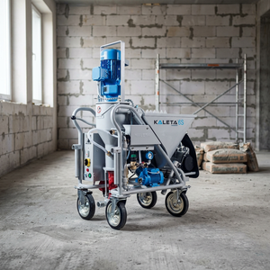 Machine à projeter du mortier industrielle bleue à moteur électrique triphasé pour murs - Product Image 3