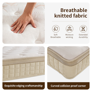 Matelas à ressorts simple pleine grandeur pour hôpital, tissu tricoté 280g/m, fermeté moyenne, compressé en boîte, doux et confortable, mousse matelassée - Product Image 2