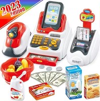 Caja Registradora Electrónica de Juguete para Supermercado, Juego de Simulación de Comercio Minorista, Edición Familiar, Venta al por Mayor, Reventa Global