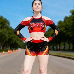 Groothandel Meisjes Cheerleader Uniformen Met Strass Lange Mouwen Ontwerp Bedrukt Sets Sublimatie Cheer Kleding - Product Image 2