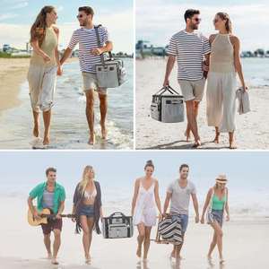Sac isotherme souple 30/40 canettes, glacière pliable isolée, grande capacité, étanche, portable pour le camping, les voyages et la plage - Product Image 6