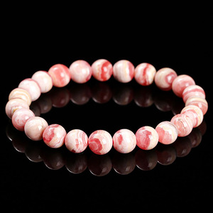 Pulseras de Rodocrosita Argentina de Alta Calidad con Manchas Rojas Naturales al por Mayor para Regalos - Product Image 1