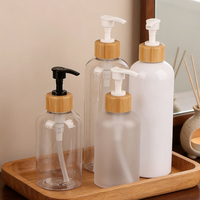 Botol pompa Losion plastik 500ml, botol pompa Losion bambu kemasan cuci badan