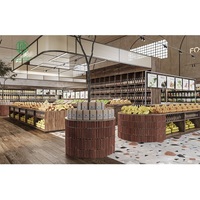 Pioneer Houten Supermarkt Fruit Groente Brood Display Plank Supermarkt Interieur