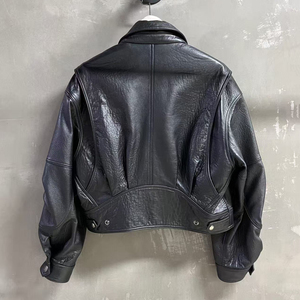 Jxwatcher <span class=keywords><strong>Giacca</strong></span> in Vera <span class=keywords><strong>Pelle</strong></span> di Pecora, Stile Vintage, Modello Bomber Corto, Morbida al Tatto, per <span class=keywords><strong>Donna</strong></span>, Vendita all'Ingrosso - Product Image 5
