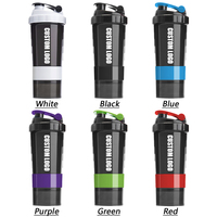 Bouteilles shaker personnalisées de 600 ml pour les salles de sport, bouteilles shaker en plastique pour protéines en poudre avec logo pour l'entraînement sportif