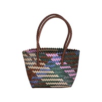 Panier de légumes tissé à la main Pp à la mode grande capacité sac à main décontracté sac de plage usine en gros