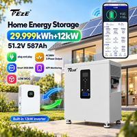 Plus de 10 000 cycles, 29 999 kWh LiFePO4 ESS, onduleur triphasé 12 kW, 51,2 V 587 Ah, cellules de batterie de qualité A+, BMS 300 A intégré
