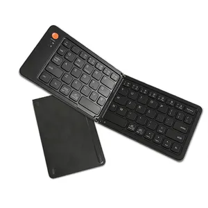 New 68-Key Bluetooth Wireless Folding Mini Keyboard Portable Foldable Office Keyboard for Tablet Laptop Mobile Phone
