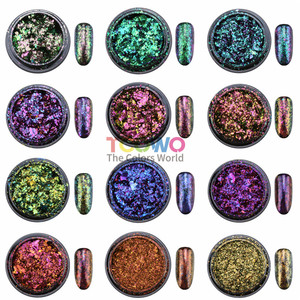 <span class=keywords><strong>Aurola</strong></span> Multi Chrom Nagel pulver Einhorn Chamäleon Flocken & Regenbogen Flocken für Glitter Makeup Titan Flocken für Nail Art - Product Image 4