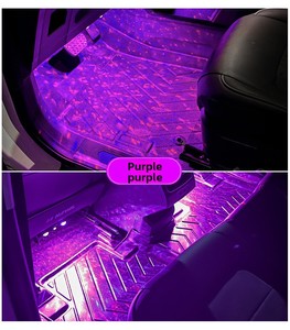 Lumière d'ambiance de voiture sans fil à LED, à induction <span class=keywords><strong>automatique</strong></span>, sept couleurs, contrôlée par la voix, pour la modification et la décoration intérieure (sans éclairage) - Product Image 6