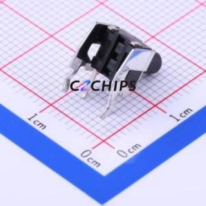 SKHHLQA010 Tactile Switch Bent Lead Through Hole-4P,6x6mm Switch Single Pole Single Throw Round Button Right Angle Insert 6mm - Product Image 2