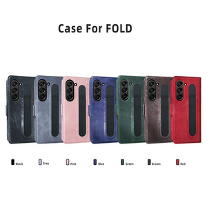 Funda con tapa magnética de cuero de lujo con tarjetero para Samsung Galaxy <span class=keywords><strong>Z</strong></span> Fold6 y Fold 5 y 4 5G con cubierta con ranura para bolígrafo + vidrio frontal - Product Image 6