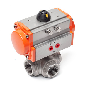 Válvula de Bola Neumática de Tres Vías de Acero Inoxidable Roscada de Alta Temperatura Q614/5-16P Tipo T/L para Aplicaciones de Conmutación - Product Image 1