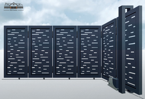 Tùy chỉnh phong cách hiện đại thông minh nhôm trượt hàng rào cổng tự động ngoài trời turing cổng - Product Image 3