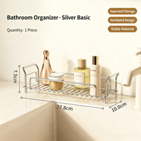 Organisateur de comptoir de salle de bain en acier inoxydable 304, support de rangement pour cosmétiques et soins de la peau