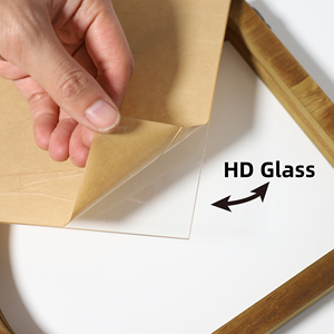 卸売両面ガラス透明三次元葉標本無垢材フォトフレームアーチ手エンボス額縁 - Product Image 2