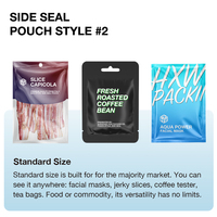Sachet plat en Mylar mat thermoscellable sur trois côtés, vide, pour café, thé et aliments, personnalisable en gros