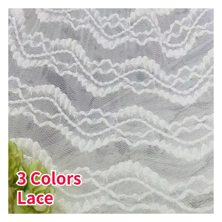 RTS 3 couleurs bulle Nylon Spandex Guipure blanc élastique Tulle dentelle tissu pour femmes robe robe de danse