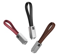 Mini porte-clés Portable câble Usb Type C Micro USB câble de charge accessoire lanière en cuir transfert de données multifonction