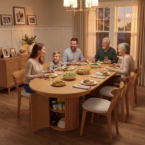 Mesa Transformable <span class=keywords><strong>2023</strong></span>, <span class=keywords><strong>Nuevo</strong></span> Diseño, 300 cm <span class=keywords><strong>de</strong></span> Longitud, Mesa <span class=keywords><strong>de</strong></span> Cocina y Comedor con Base Acanalada, Extensible, Juego <span class=keywords><strong>de</strong></span> Mesa y Bancos para Cocina - Product Image 4
