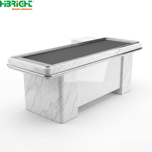 Marble <b>Checkout</b> <b>Counter</b> Retail Cashier Desk Stainless Steel POS <b>Counter</b> for Supermarket Store - Product Image 1