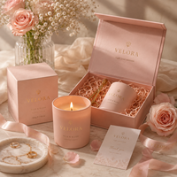 Boîte d'emballage de bougies en carton écologique de luxe personnalisée avec poignée pour la promotion et l'utilisation en supermarché, produits parfumés pour les fêtes
