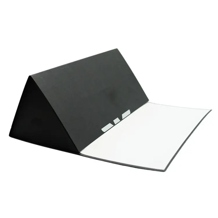 Kotak kertas hitam dapat dilipat magnetik bentuk segitiga kustom kemasan kotak kertas kaku kerajinan hadiah mewah
