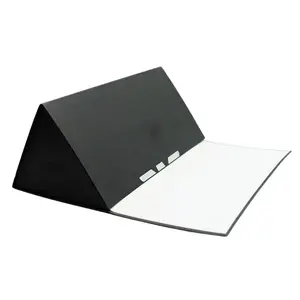Emballage de boîte de papier noir pliable magnétique en forme de triangle personnalisé Boîte de papier rigide artisanale de cadeau de luxe