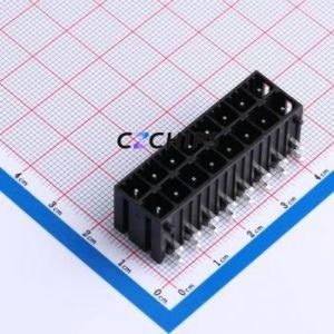 JL2EDGRHC-50808B01 Plug-in Terminal Block Bent Lead Through Hole,P=5.08mm Board-to-Board / Socket - Closed 2x8P 5.08mm Black - Product Image 1