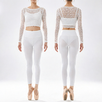 Hauts en maille pour femmes, t-shirts à manches longues, hauts courts rembourrés transparents pour le yoga et leggings, ensembles de vêtements de sport, tenues de yoga pour la salle de sport