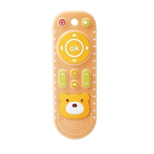 Anneau de dentition en silicone pour enfants, télécommande, jaune gingembre, rose, de 0 à 24 mois, anneaux de dentition unisexes pour bébés - Product Image 1