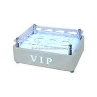 Nouveau plateau carré en métal pour verres à shot VIP avec logo personnalisé lumineux à LED pour bar, boîte de nuit, salon, fête