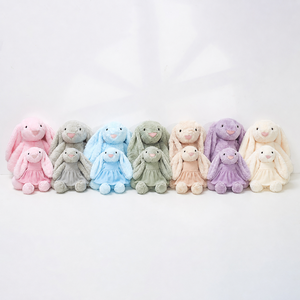 Peluche Lapin Doux et Confortable, 25cm, 40cm, 56cm, 3 Tailles, Multicolore, avec Logo Personnalisé pour Pâques - Product Image 1
