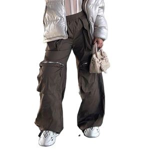 2024 femmes <span class=keywords><strong>Cargo</strong></span> <span class=keywords><strong>pantalon</strong></span> nouvelle tendance ample taille serrée fermeture éclair poche décontracté rue fête Style - Product Image 1