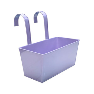 Small Metal Rectangular Hanging Bucket Detachable and 2 Holes Bottom <b>Flower</b> Growing Pot Wedding Display Plant - Product Image 6