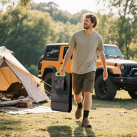 Panneau solaire pliable de 100 watts, chargeur solaire portable pour le camping, la randonnée, le camping-car, solution d'énergie de secours d'urgence