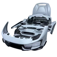 Kit carrosserie en fibre de carbone sèche style Ferrari 488 Pista : barre avant, barre arrière, aileron, jupes latérales, lèvre arrière – Amélioration et adaptation 2015