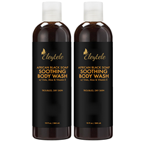 Gel Douche Exfoliant Naturel Anti-Acné Anti-Âge Nettoyant en Profondeur Éclaircissant et Apaisant au Savon Noir Africain