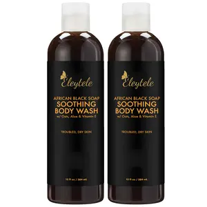 Exfoliating Organic Anti Acne Anti Aging Body Wash Deep Cleansing Whitening Lightening African Black Soap Soothing Body Wash