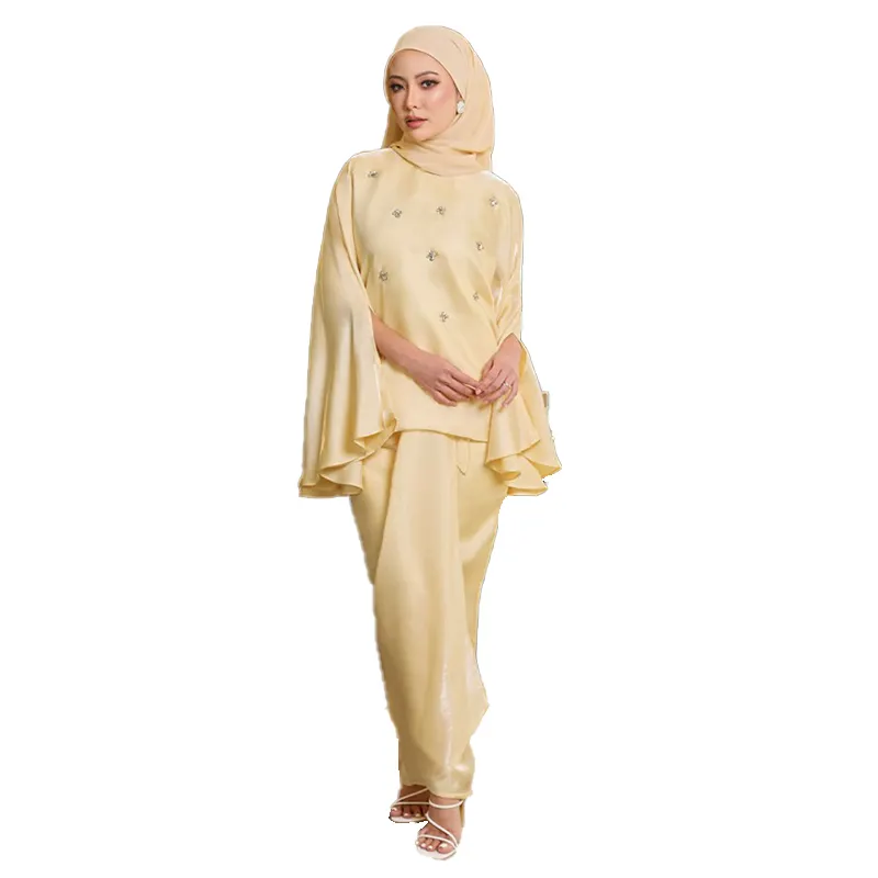 Nieuwe Trend Custom Made Baju Kurung Abaya Baju Kurung Malaysia Groothandel Moslim Jurk Borduurwerk Model Baju Kurung