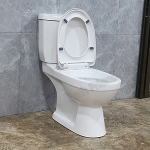 Inodoro de Dos Piezas con Descarga de Agua, Cerámica Sanitaria de Chaozhou, Inodoro Twyford, Inodoro Redondo con Sifón en P, Inodoro de Pie, Fabricante de Inodoros - Product Image 5