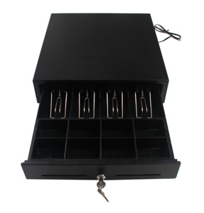 Cassetto <span class=keywords><strong>Registratore</strong></span> <span class=keywords><strong>di</strong></span> <span class=keywords><strong>Cassa</strong></span> Nero da 16 Pollici con Connessione RJ11 Compatibile con <span class=keywords><strong>Stampante</strong></span> Termica - Product Image 3