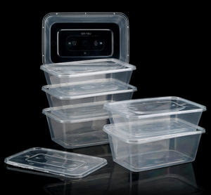 Fiambreras de plástico desechables comerciales para comida rápida, diseño Rectangular apto para <span class=keywords><strong>microondas</strong></span> <span class=keywords><strong>barato</strong></span>, compartimentos gruesos para cuencos, preparación de comidas - Product Image 6